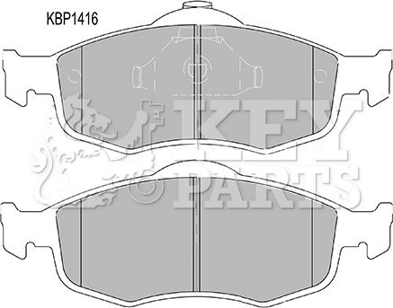 Key Parts KBP1416 - Комплект спирачно феродо, дискови спирачки vvparts.bg