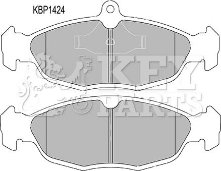 Key Parts KBP1424 - Комплект спирачно феродо, дискови спирачки vvparts.bg