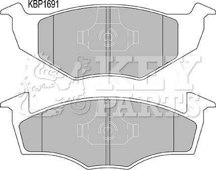 Key Parts KBP1691 - Комплект спирачно феродо, дискови спирачки vvparts.bg