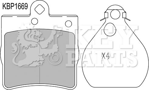 Key Parts KBP1669 - Комплект спирачно феродо, дискови спирачки vvparts.bg