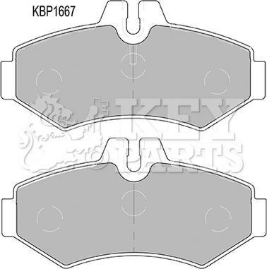 Key Parts KBP1667 - Комплект спирачно феродо, дискови спирачки vvparts.bg