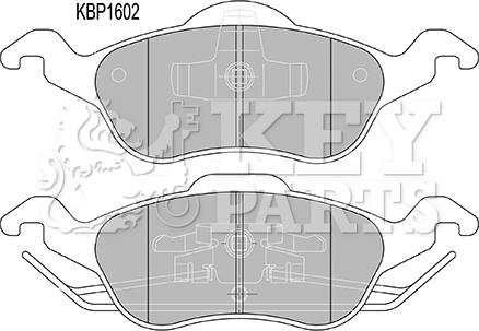 Key Parts KBP1602 - Комплект спирачно феродо, дискови спирачки vvparts.bg