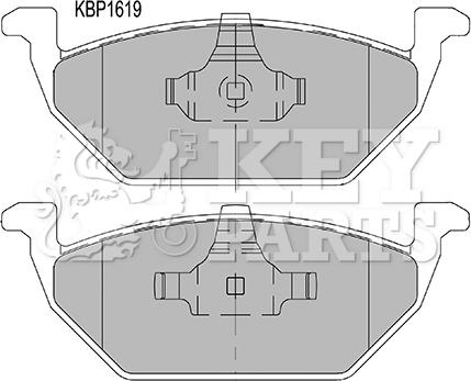 Key Parts KBP1619 - Комплект спирачно феродо, дискови спирачки vvparts.bg