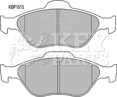 Key Parts KBP1615 - Комплект спирачно феродо, дискови спирачки vvparts.bg