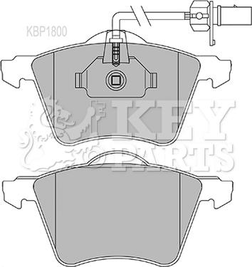 Key Parts KBP1800 - Комплект спирачно феродо, дискови спирачки vvparts.bg