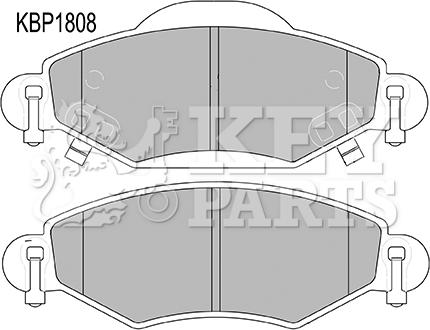 Key Parts KBP1808 - Комплект спирачно феродо, дискови спирачки vvparts.bg