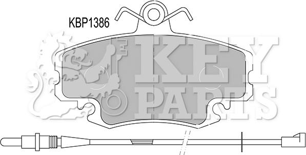 Key Parts KBP1386 - Комплект спирачно феродо, дискови спирачки vvparts.bg