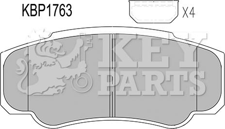 Key Parts KBP1763 - Комплект спирачно феродо, дискови спирачки vvparts.bg