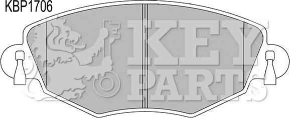 Key Parts KBP1706 - Комплект спирачно феродо, дискови спирачки vvparts.bg