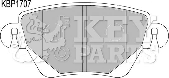 Key Parts KBP1707 - Комплект спирачно феродо, дискови спирачки vvparts.bg