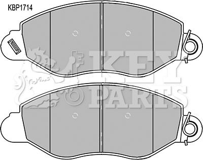 Key Parts KBP1714 - Комплект спирачно феродо, дискови спирачки vvparts.bg