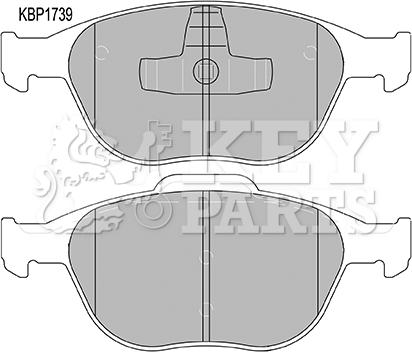 Key Parts KBP1739 - Комплект спирачно феродо, дискови спирачки vvparts.bg