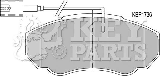 Key Parts KBP1736 - Комплект спирачно феродо, дискови спирачки vvparts.bg