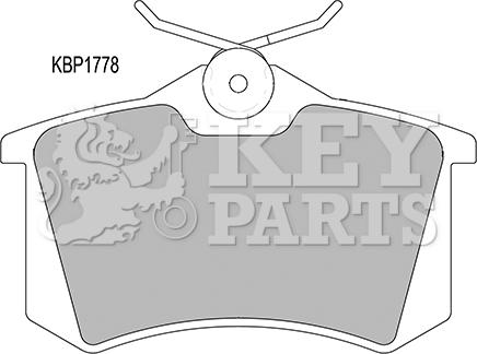 Key Parts KBP1778 - Комплект спирачно феродо, дискови спирачки vvparts.bg