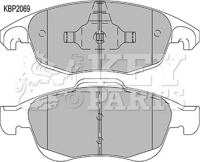 Key Parts KBP2069 - Комплект спирачно феродо, дискови спирачки vvparts.bg