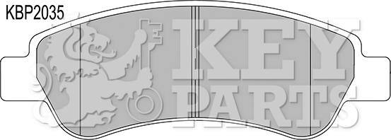 Key Parts KBP2035 - Комплект спирачно феродо, дискови спирачки vvparts.bg