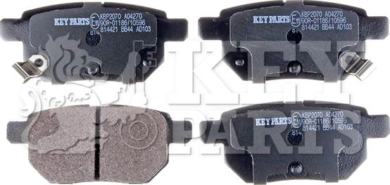 Key Parts KBP2070 - Комплект спирачно феродо, дискови спирачки vvparts.bg