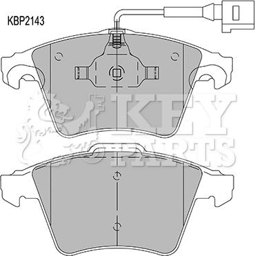 Key Parts KBP2143 - Комплект спирачно феродо, дискови спирачки vvparts.bg