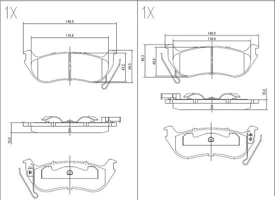 Klaxcar France 24651z - Комплект спирачно феродо, дискови спирачки vvparts.bg