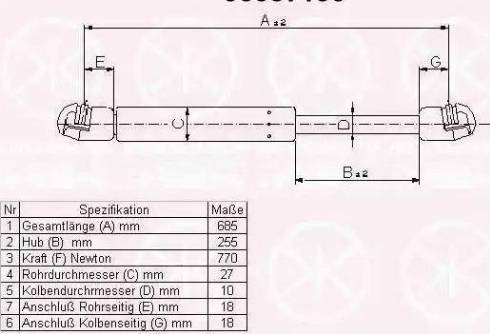 Klokkerholm 95587106 - Газов амортисьор, багажно / товарно пространство vvparts.bg