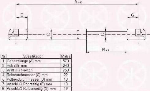 Klokkerholm 95587102 - Газов амортисьор, багажно / товарно пространство vvparts.bg