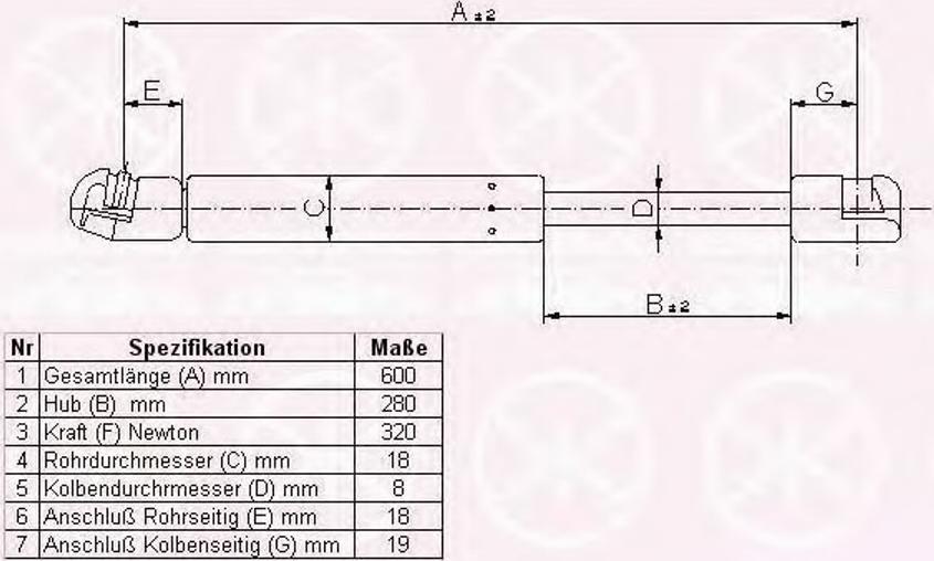 Klokkerholm 90087120 - Газов амортисьор, багажно / товарно пространство vvparts.bg