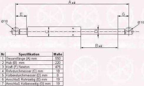 Klokkerholm 90077105 - Газов амортисьор, багажно / товарно пространство vvparts.bg