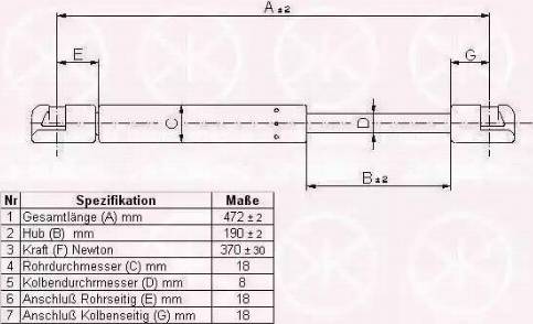 Klokkerholm 50237100 - Газов амортисьор, багажно / товарно пространство vvparts.bg