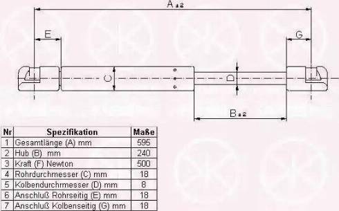 Klokkerholm 60497100 - Газов амортисьор, багажно / товарно пространство vvparts.bg