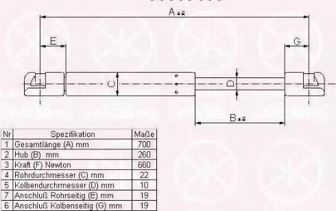 Klokkerholm 05507100 - Газов амортисьор, багажно / товарно пространство vvparts.bg