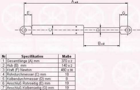 Klokkerholm 00577105 - Газов амортисьор, багажно / товарно пространство vvparts.bg