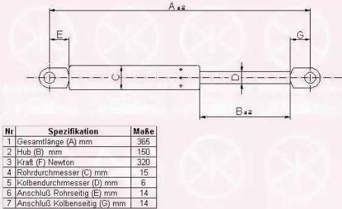 Klokkerholm 00602800 - Газов амортисьор, капак на двигателя vvparts.bg