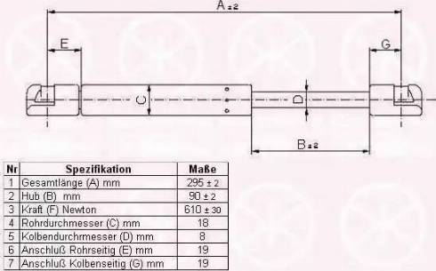 Klokkerholm 00607107 - Газов амортисьор, багажно / товарно пространство vvparts.bg