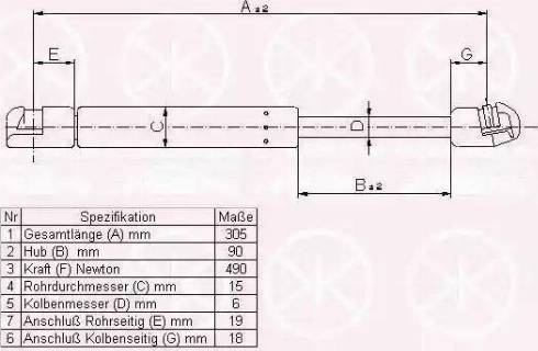 Klokkerholm 00097100 - Газов амортисьор, багажно / товарно пространство vvparts.bg