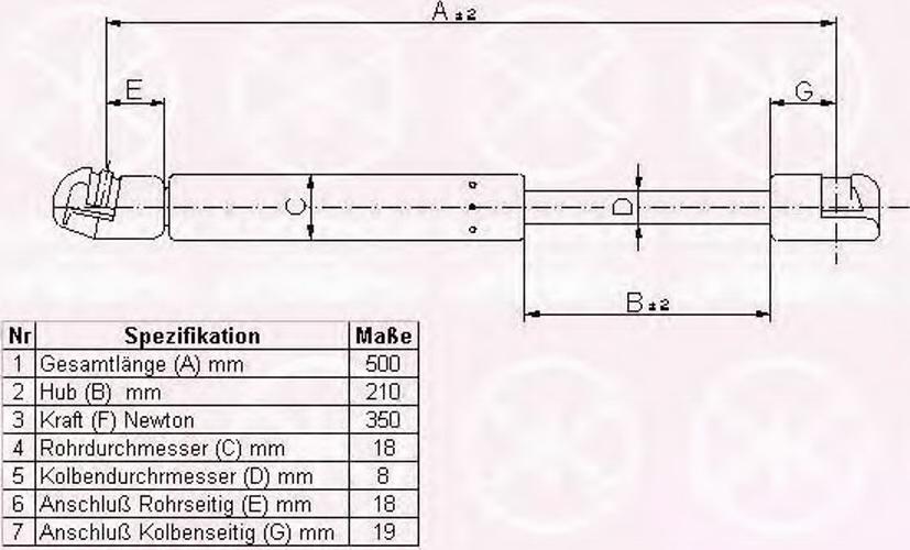 Klokkerholm 00152800 - Газов амортисьор, багажно / товарно пространство vvparts.bg