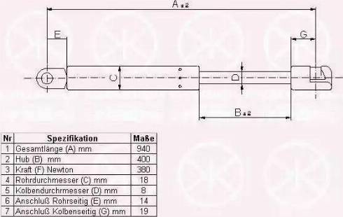 Klokkerholm 00132800 - Газов амортисьор, капак на двигателя vvparts.bg