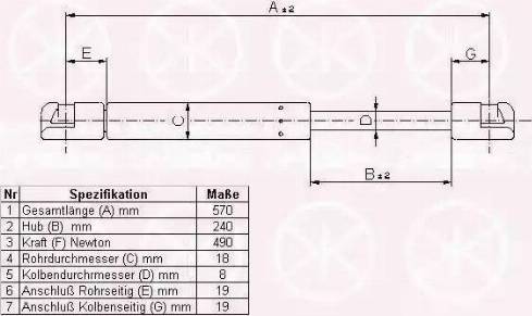 Klokkerholm 37207100 - Газов амортисьор, багажно / товарно пространство vvparts.bg