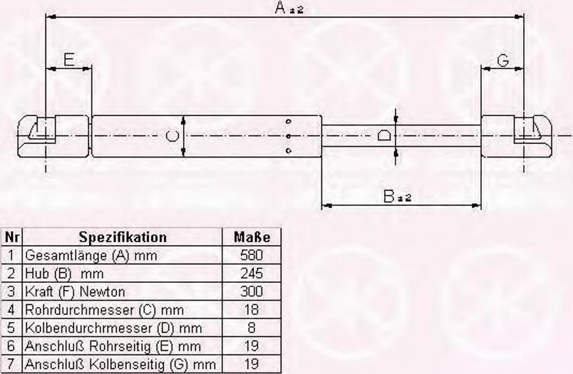 Klokkerholm 25627102 - Газов амортисьор, багажно / товарно пространство vvparts.bg