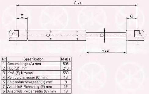 Klokkerholm 25327120 - Газов амортисьор, багажно / товарно пространство vvparts.bg