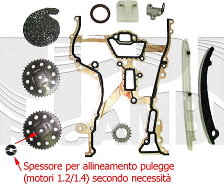 KM International KCD002 - Комплект ангренажна верига vvparts.bg