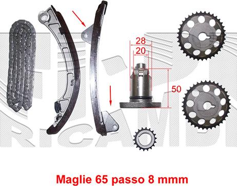 KM International KCD023 - Комплект ангренажна верига vvparts.bg