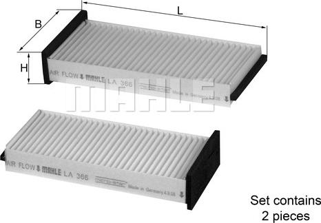 KNECHT LA 366/S - Филтър купе (поленов филтър) vvparts.bg