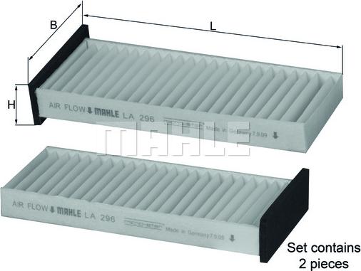 KNECHT LA 296/S - Филтър купе (поленов филтър) vvparts.bg