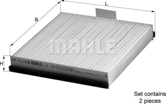 KNECHT LA 76/S - Филтър купе (поленов филтър) vvparts.bg