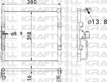 KRAFTVOLL GERMANY 08060010 - Кондензатор, климатизация vvparts.bg