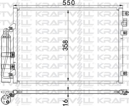 KRAFTVOLL GERMANY 08060108 - Кондензатор, климатизация vvparts.bg