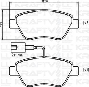 KRAFTVOLL GERMANY 07010034 - Комплект спирачно феродо, дискови спирачки vvparts.bg