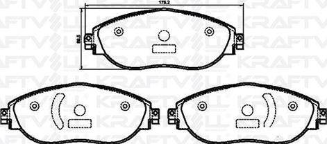 KRAFTVOLL GERMANY 07010075 - Комплект спирачно феродо, дискови спирачки vvparts.bg