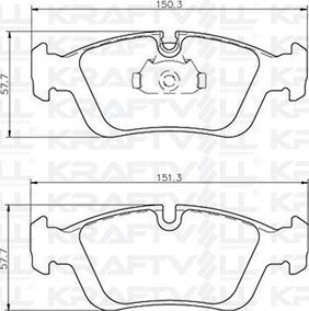 KRAFTVOLL GERMANY 07010110 - Комплект спирачно феродо, дискови спирачки vvparts.bg