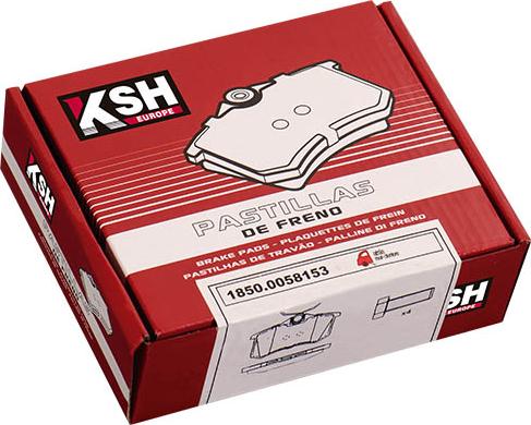 KSH EUROPE 1850.0058118 - Комплект спирачно феродо, дискови спирачки vvparts.bg